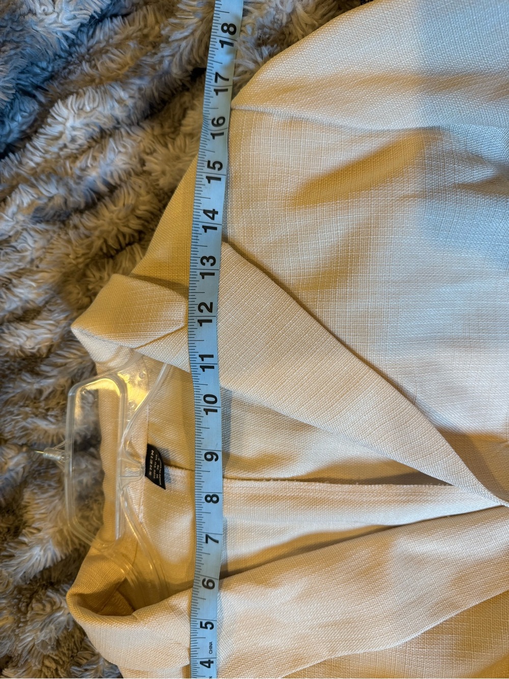 Cream Tie-Cuff Textured Blazer - Picture 5 of 9